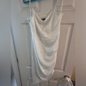 White sequin dress